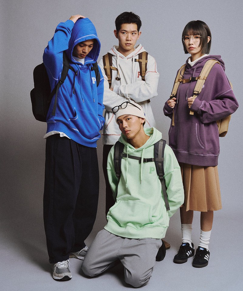 P-logo 撞色車線帽TEE