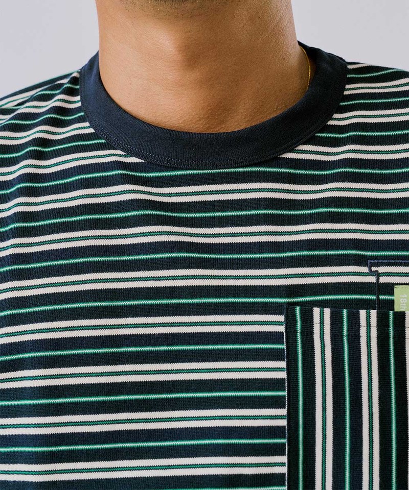 18 Logo條紋口袋長袖TEE