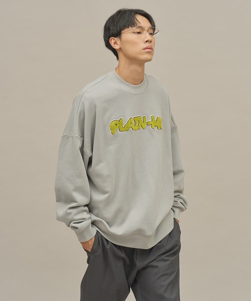 plain-me 經典毛巾繡大學Tee