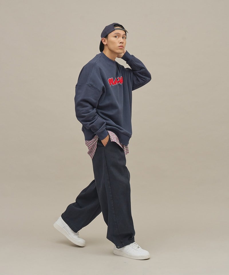 plain-me 經典毛巾繡大學Tee