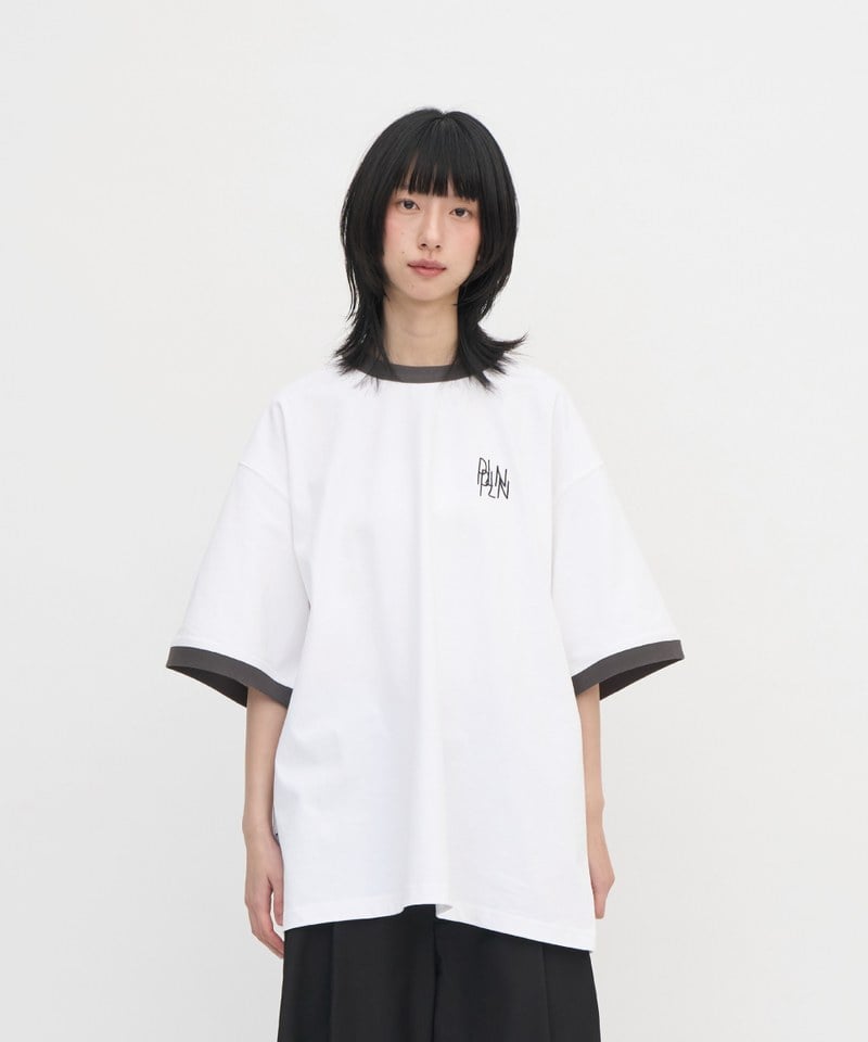 PLN0075-251 clip by clip 寬鬆羅紋配色TEE