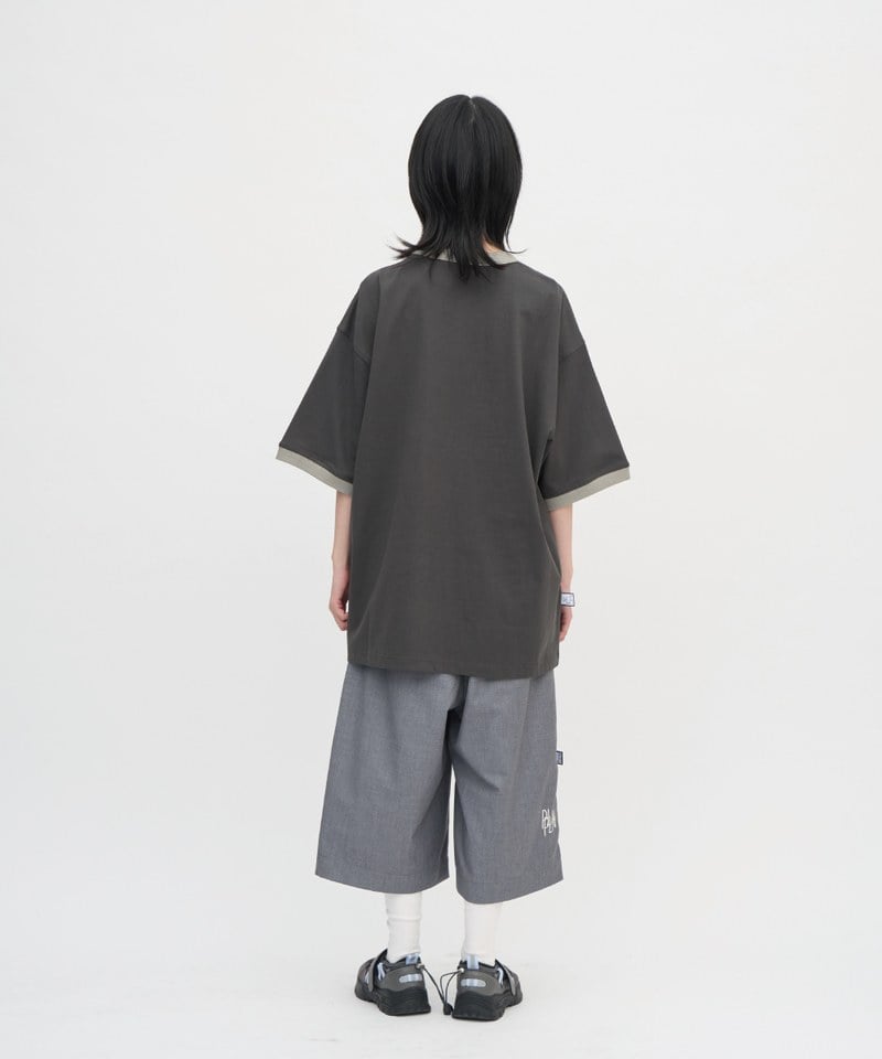 PLN0075-251 clip by clip 寬鬆羅紋配色TEE