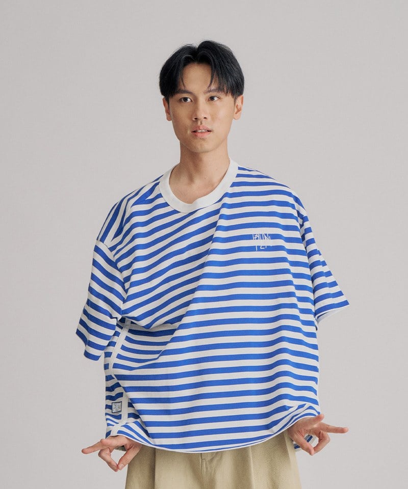 clip by clip OVERSIZE條紋TEE