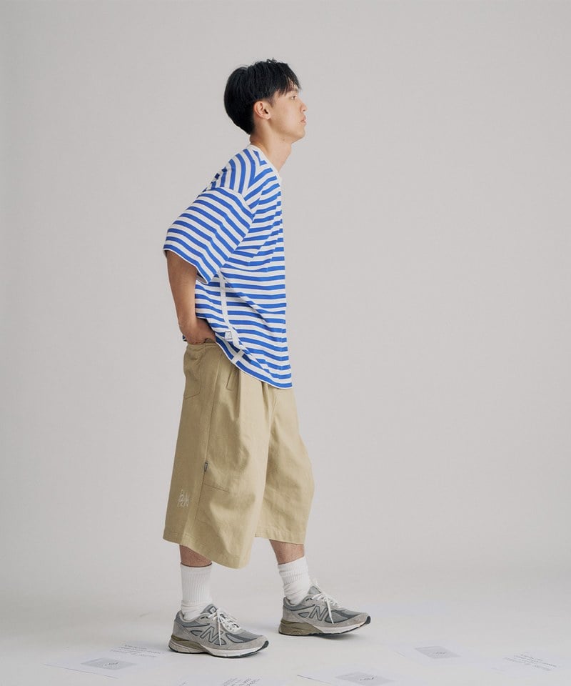 PLN0076-251 clip by clip OVERSIZE條紋TEE