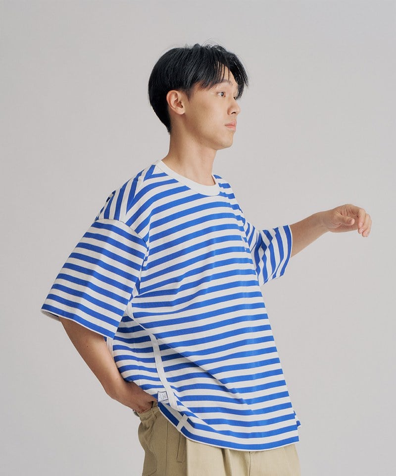 PLN0076-251 clip by clip OVERSIZE條紋TEE