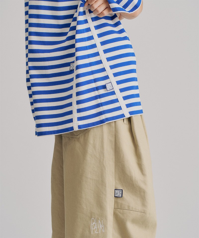PLN0076-251 clip by clip OVERSIZE條紋TEE