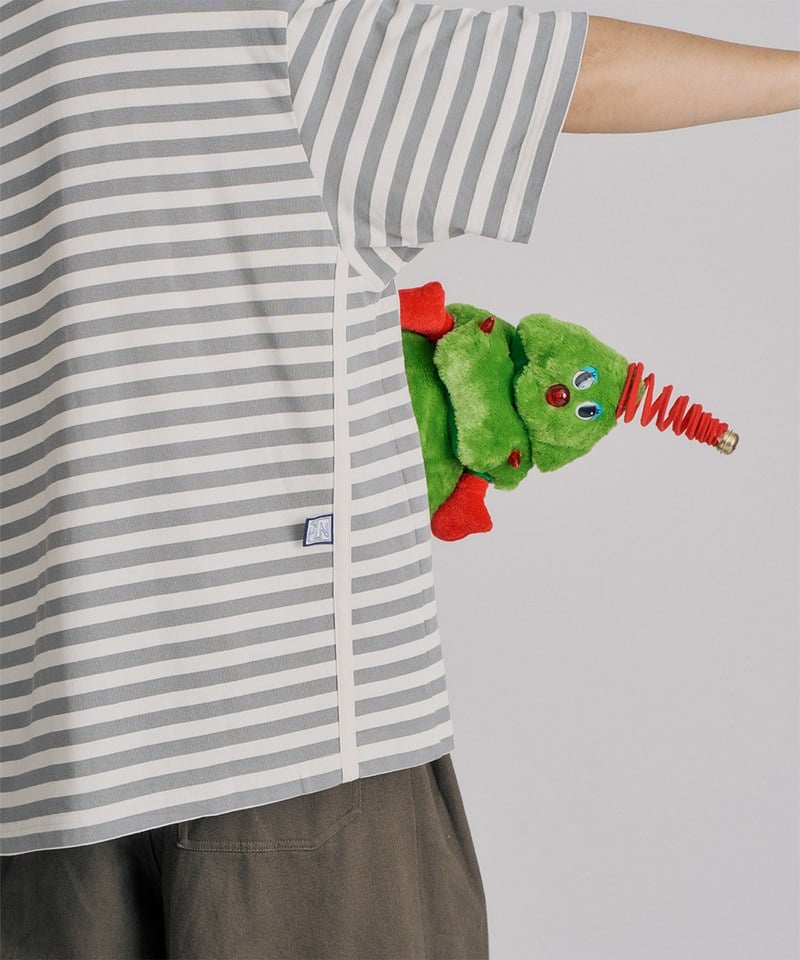 PLN0076-251 clip by clip OVERSIZE條紋TEE