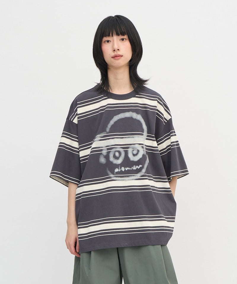 小P社長潑漆條紋TEE