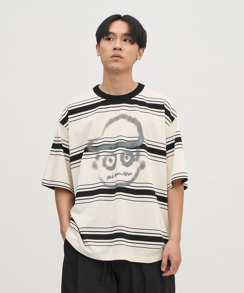 PLN0138-251 小P社長潑漆條紋TEE