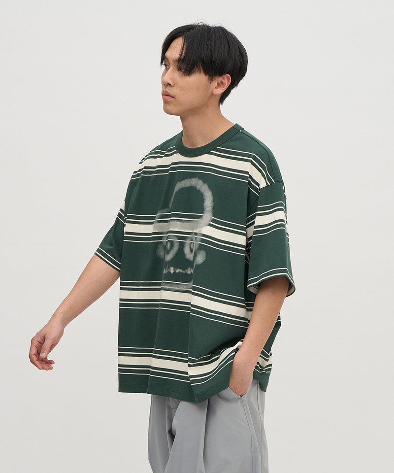 PLN0138-251 小P社長潑漆條紋TEE