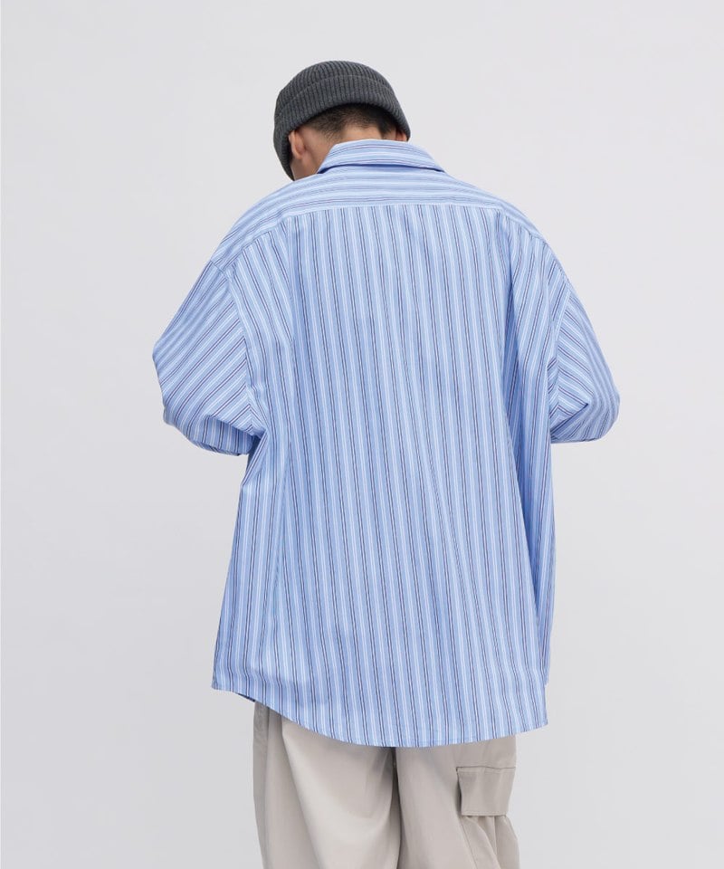 OVERSIZE條紋口袋襯衫