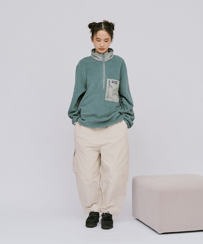 18 LogoCN腰帶繭型寬褲