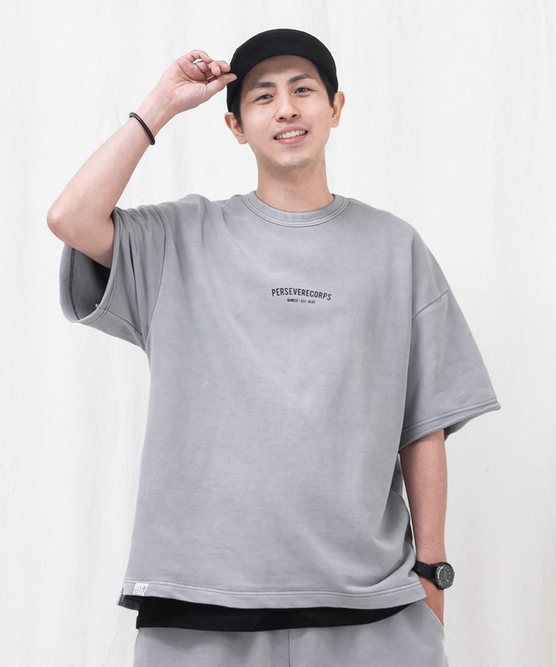 水洗寬版套裝上衣 WASHED FRENCH TERRY T-SHIRT