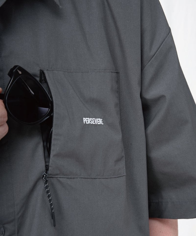 寬版短袖襯衫 BRAND LOGO LOOSE-FIT SHIRT