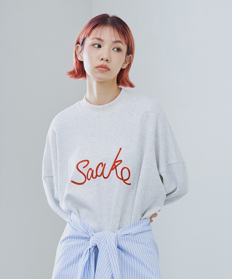 SAAKO刺繡鬆身大學Tee