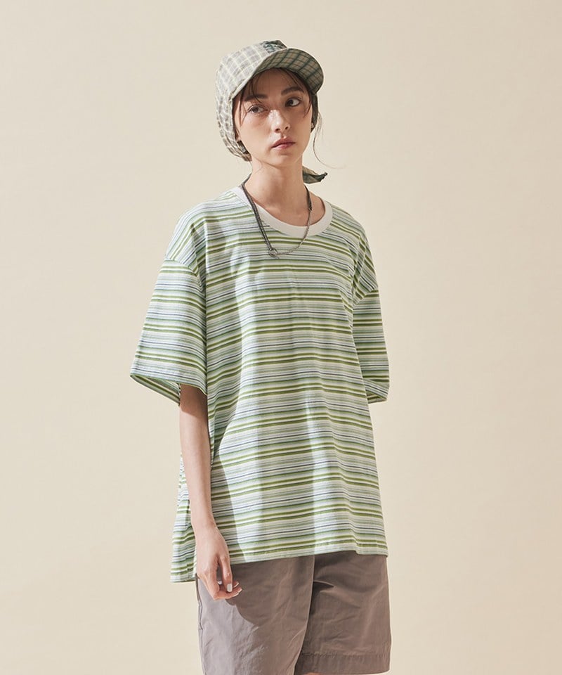 SAA0006-232 圓領鬆身條紋TEE