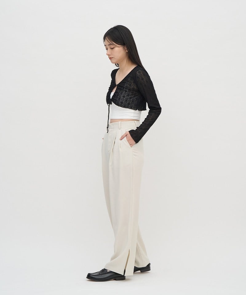 SAA0030-251 抽繩蕾絲透膚罩衫