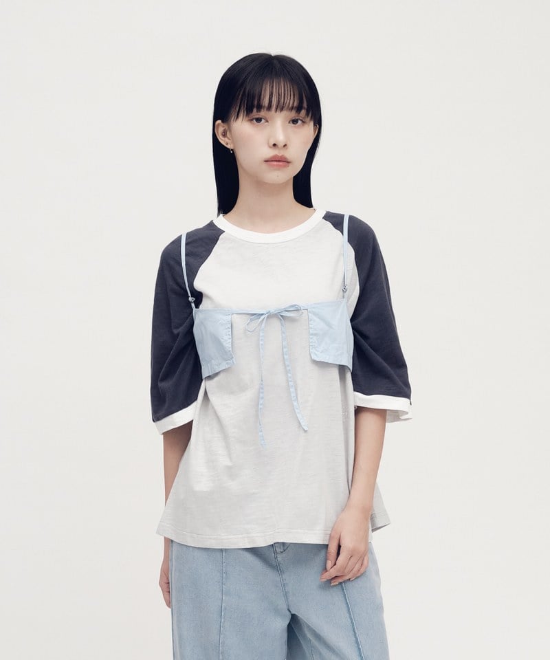 SAA0037-252 竹節棉拼色短袖TEE