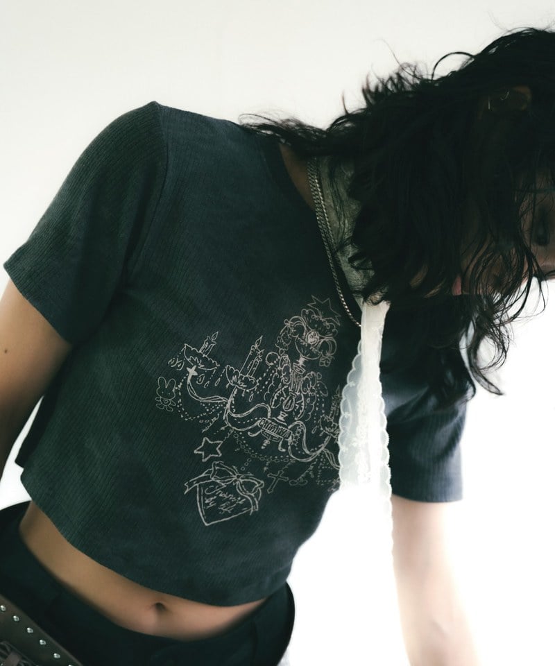 SNS0145W-252 水晶吊燈印花上衣 Crystal Chandelier Printed Top