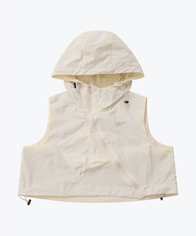 連帽拉鍊背心 DIAGONAL ZIPPER VEST