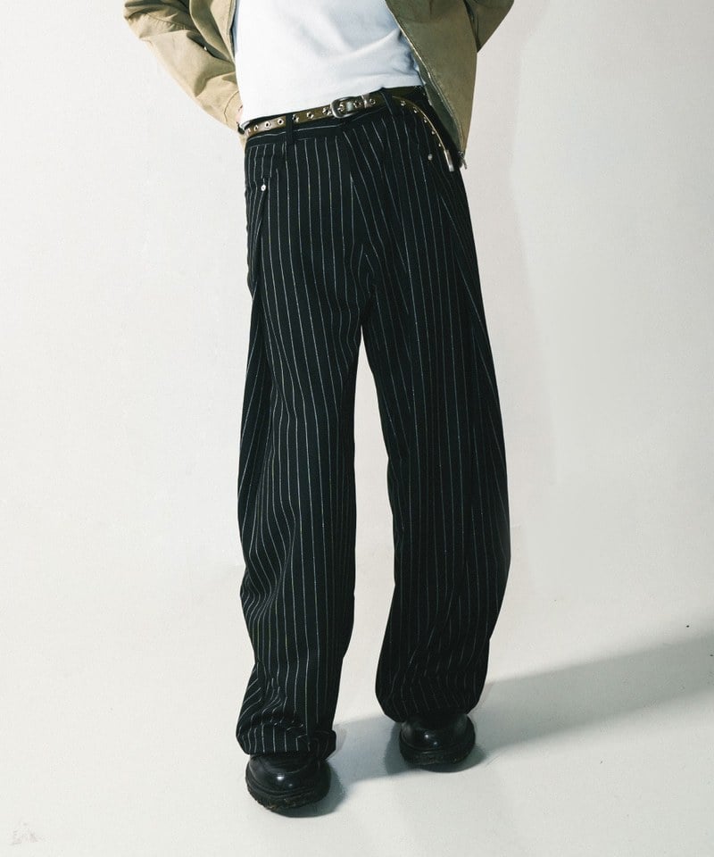 SNS1618-251 條紋西裝褲 Pleated Wide Leg Stripe Trousers