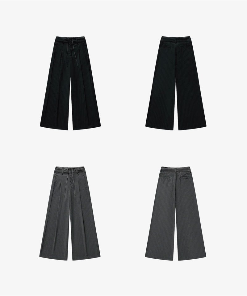 SNS1619W-252 條紋直筒長褲 Double Layer Straight Trousers