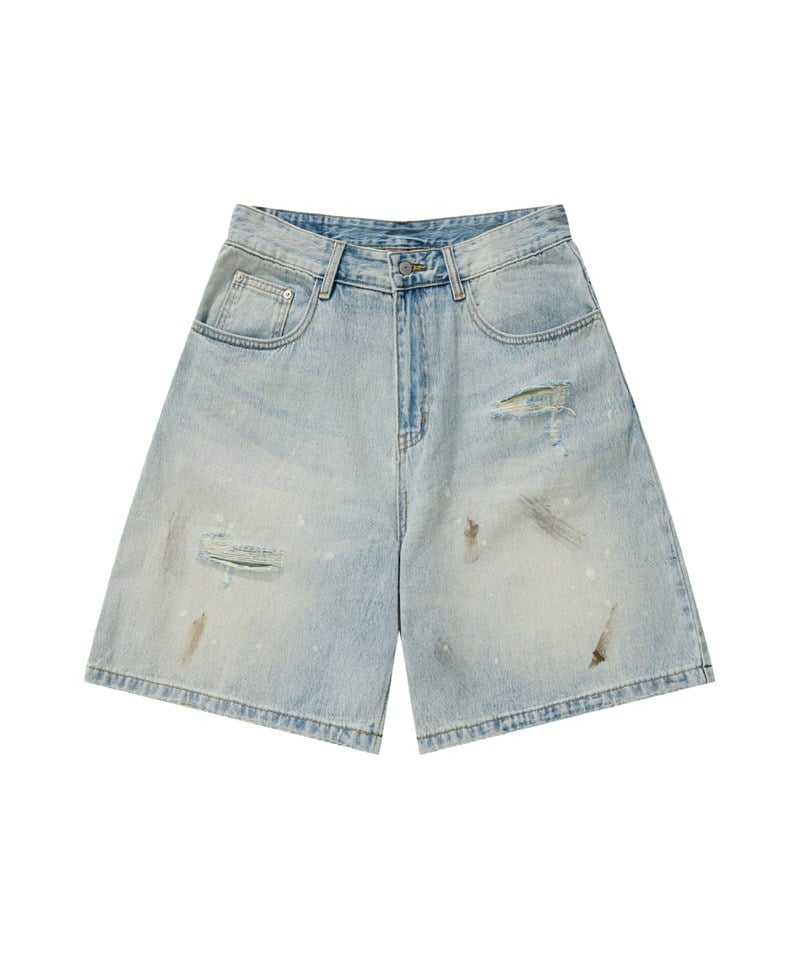 SNS1711-251 五分丹寧短褲 Destory Wash Denim Shorts