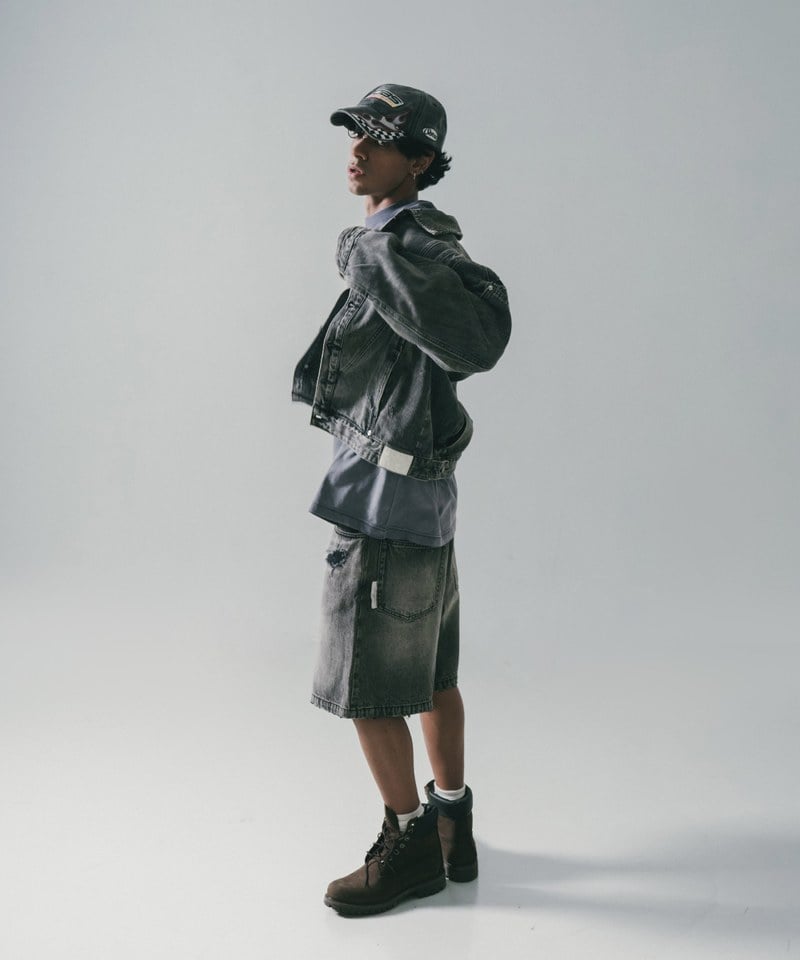 SNS1711-251 五分丹寧短褲 Destory Wash Denim Shorts