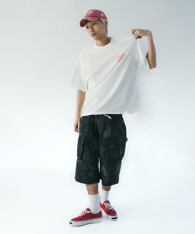 蛇紋工裝短褲 Snake Print Carpi Pants