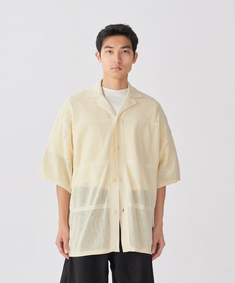 TBS0217-251 針織寬鬆襯衫 Knit Perforated Oversized Shirt