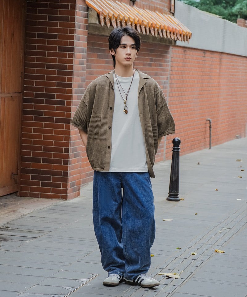 TBS0217-251 針織寬鬆襯衫 Knit Perforated Oversized Shirt