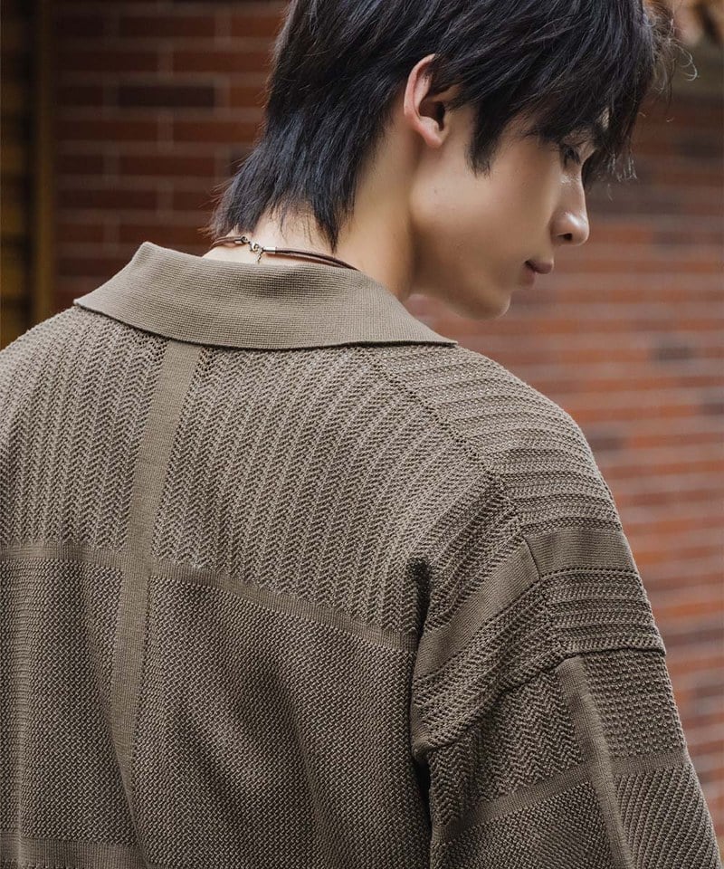 TBS0217-251 針織寬鬆襯衫 Knit Perforated Oversized Shirt