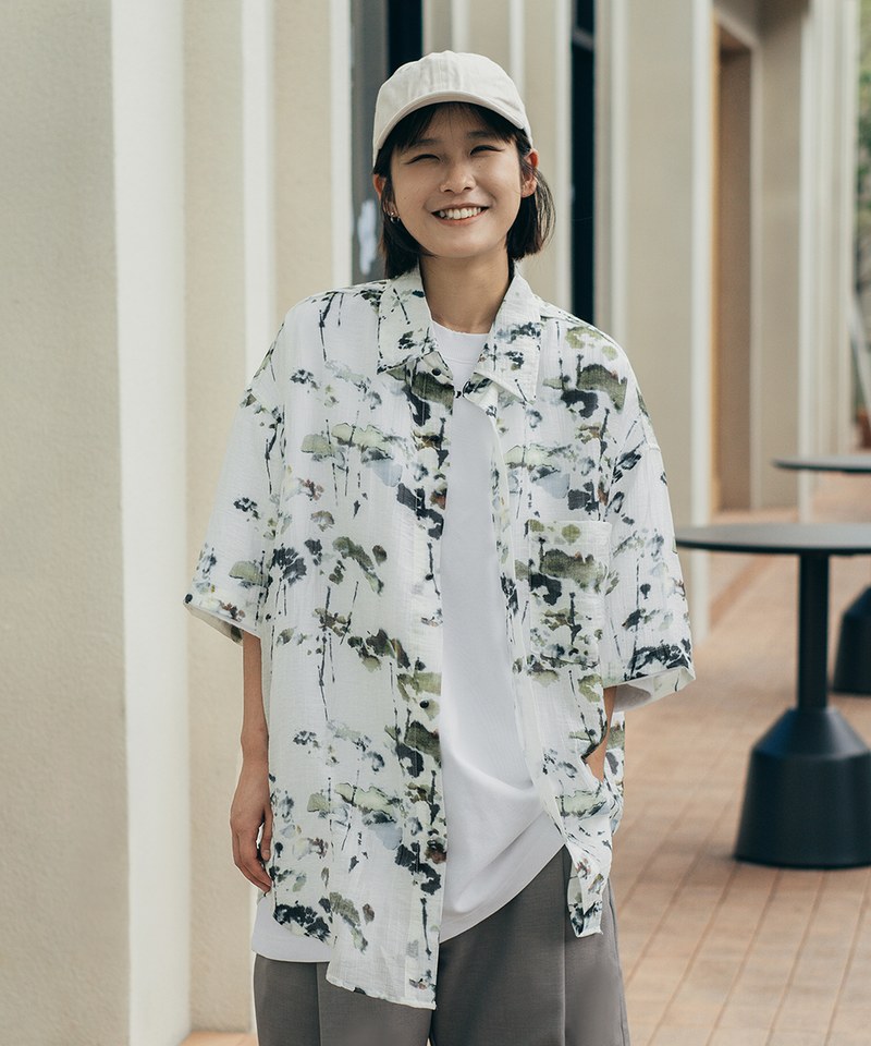TBS0219-251 夏威夷襯衫 Greenery Watercolor Aloha Shirt