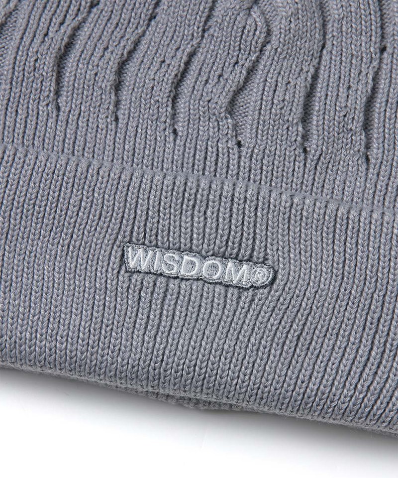 可翻折短毛帽 WISDOM LOGO BEANIE
