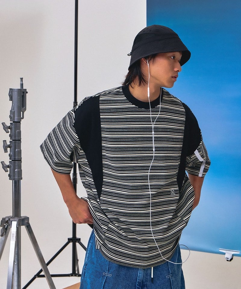 WOS0001-251 條紋上衣 6:33 MALACHITE SPLIT STRIPE TEE