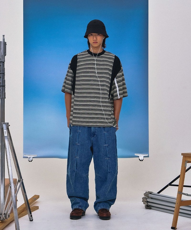 條紋上衣 6:33 MALACHITE SPLIT STRIPE TEE