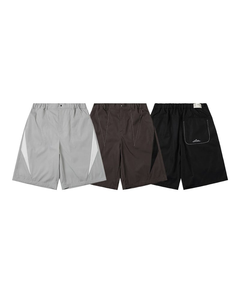 拼接七分短褲 3:20 TEENAGER TOOTH-SPLICING BAGGY SHORTS