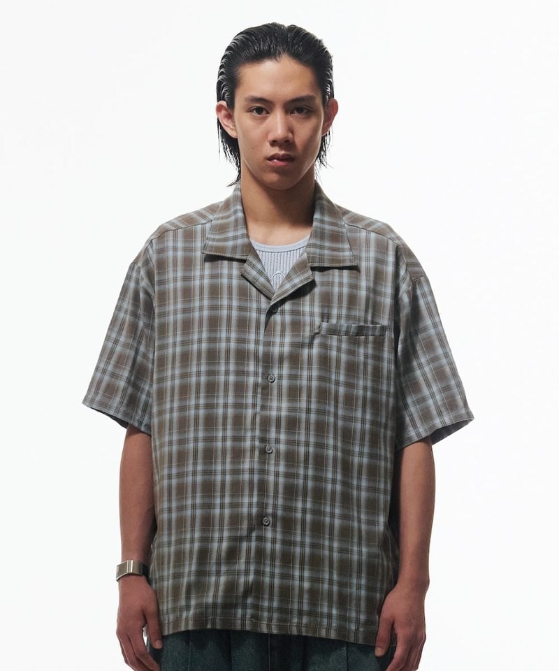 WTNC9902-252 格紋短袖襯衫 Cuban Collar Shirt