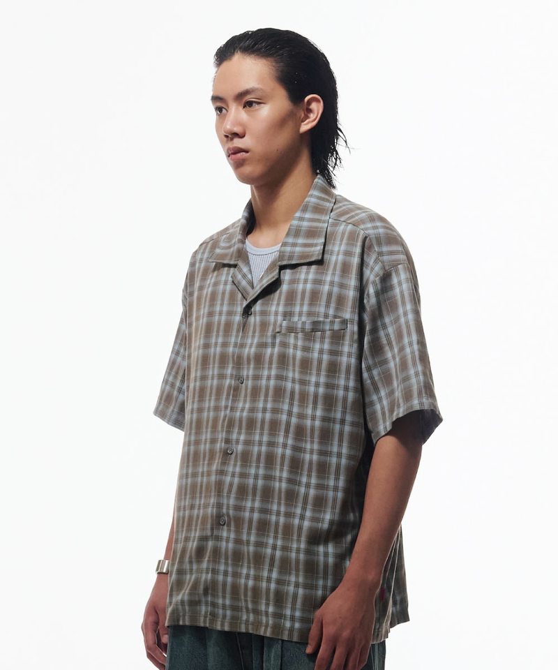 WTNC9902-252 格紋短袖襯衫 Cuban Collar Shirt