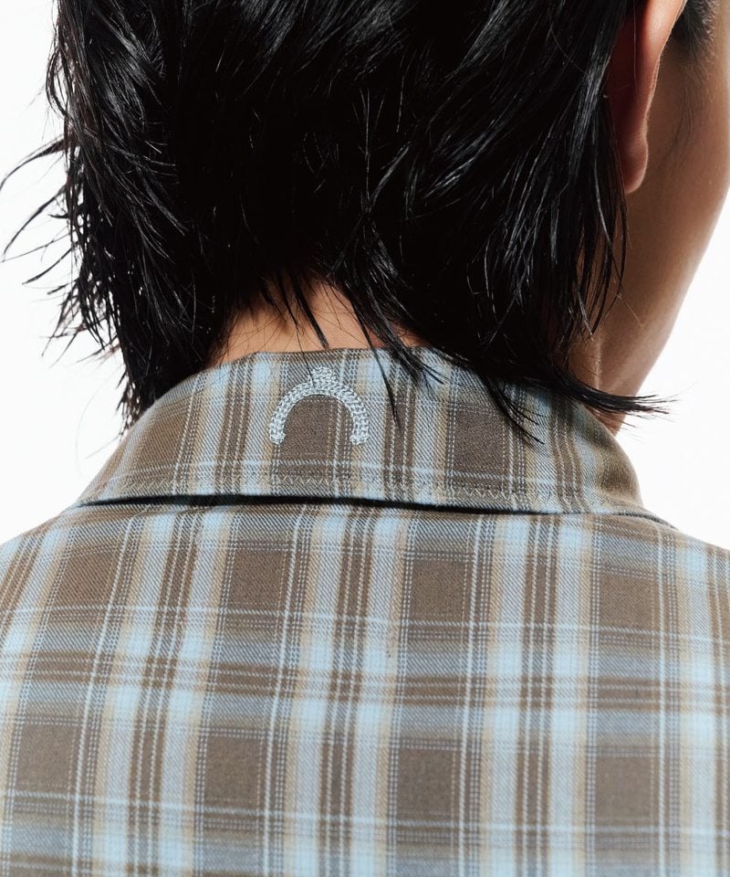 WTNC9902-252 格紋短袖襯衫 Cuban Collar Shirt