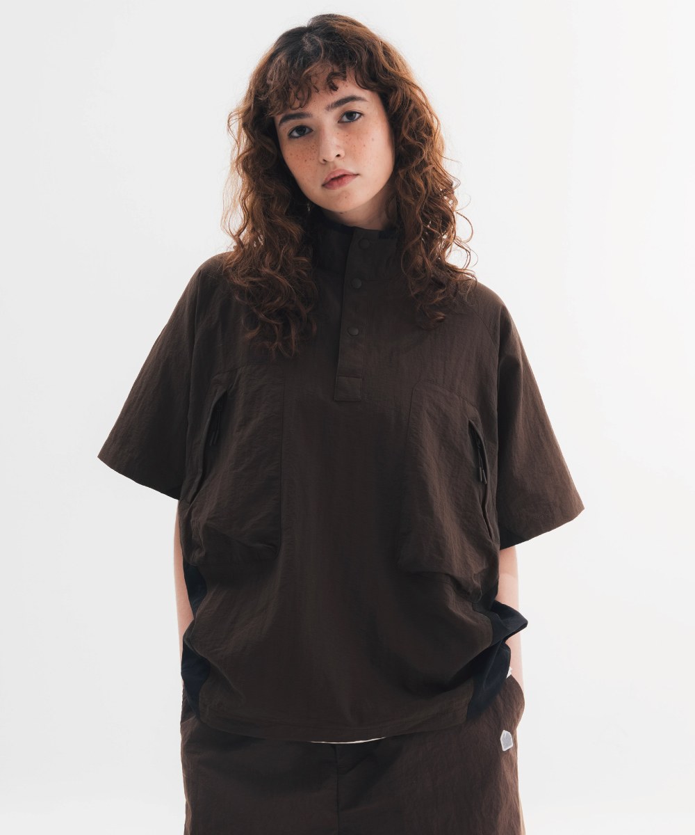 套頭短袖襯衫 HALF SNAP PULLOVER SHIRT