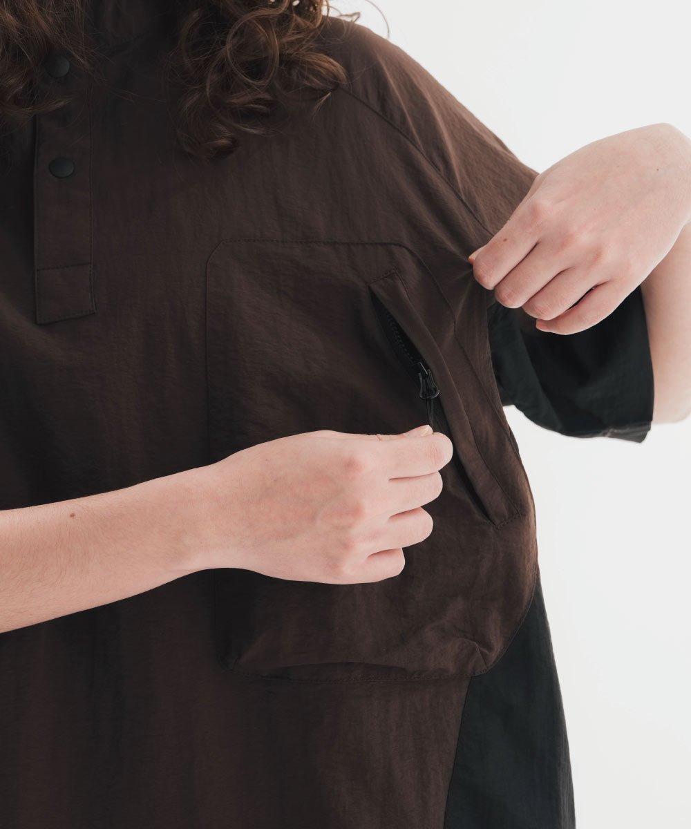 套頭短袖襯衫 HALF SNAP PULLOVER SHIRT