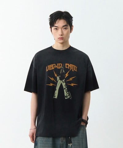 印花上衣 VLAD PIGMENT ZEPPELIN HALF T-SHIRT