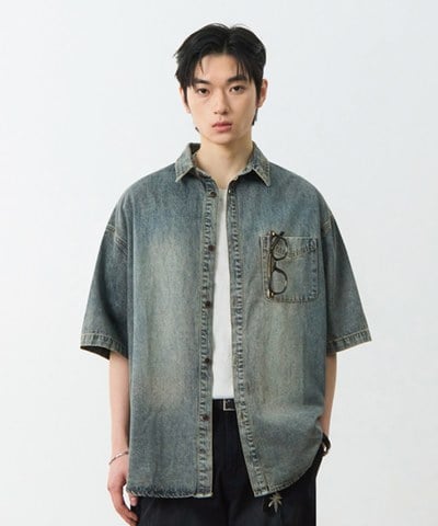水洗牛仔襯衫 DENIM HALF SHIRT