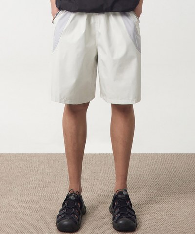 拼接休閒短褲 DOUBLE LAYER SLASH HALF PANTS