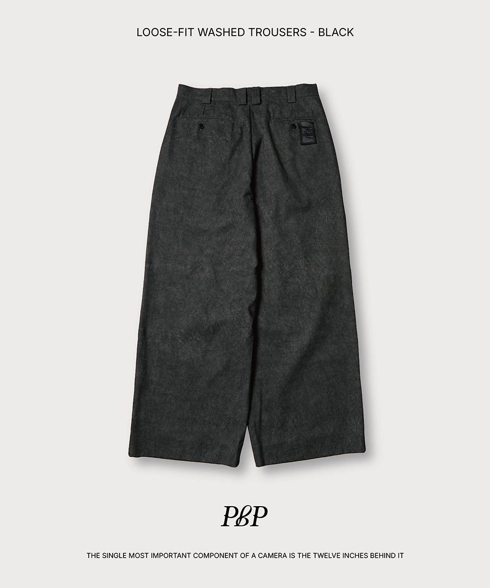 寬版水洗西裝長褲 LOOSE-FIT WASHED TROUSERS