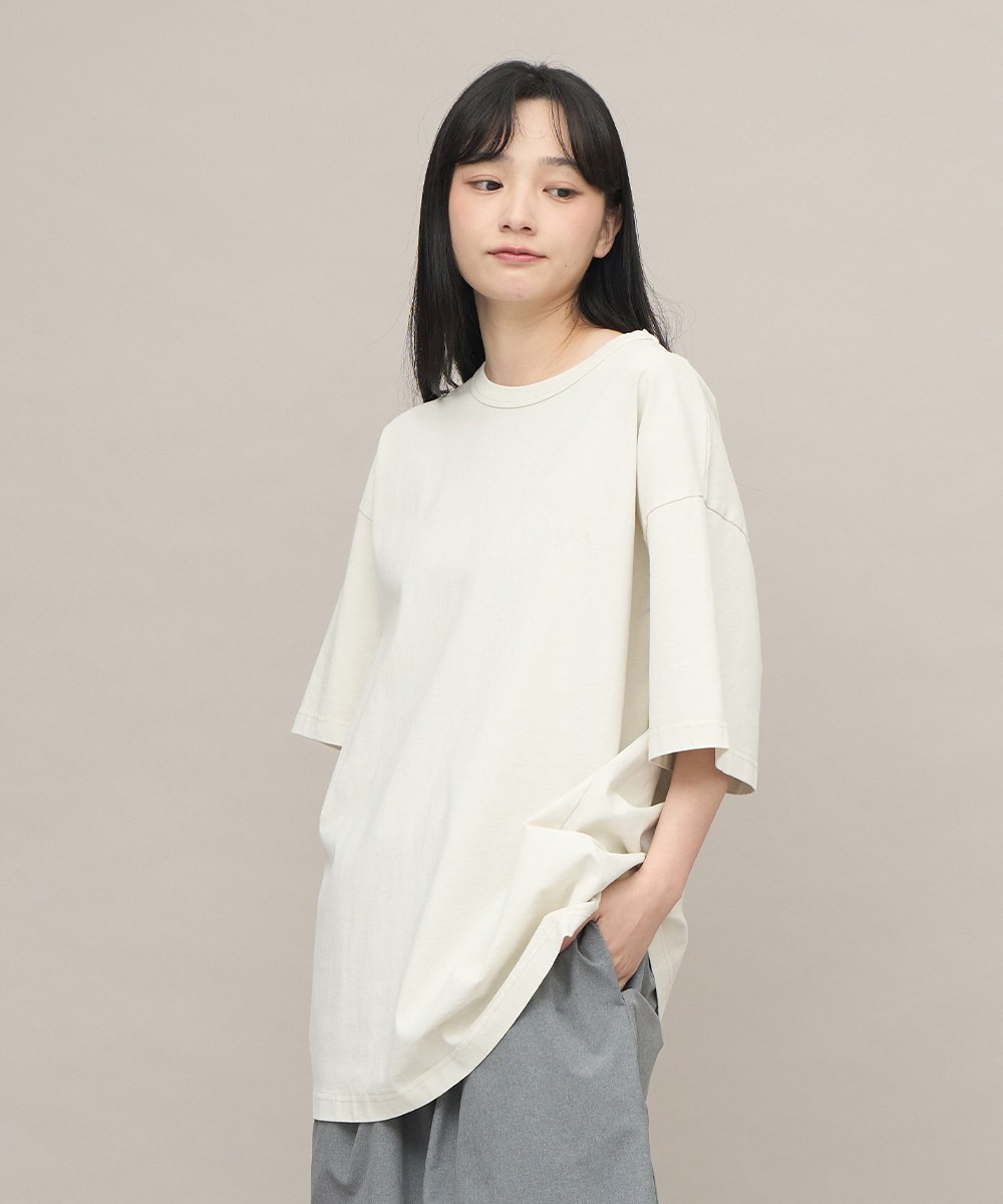 寬版刺繡水洗短TEE