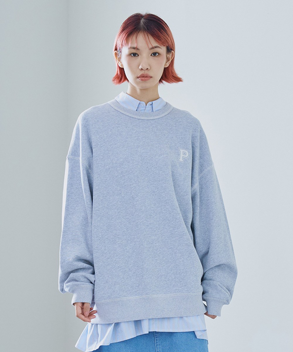 P-logo 撞色車線大學Tee