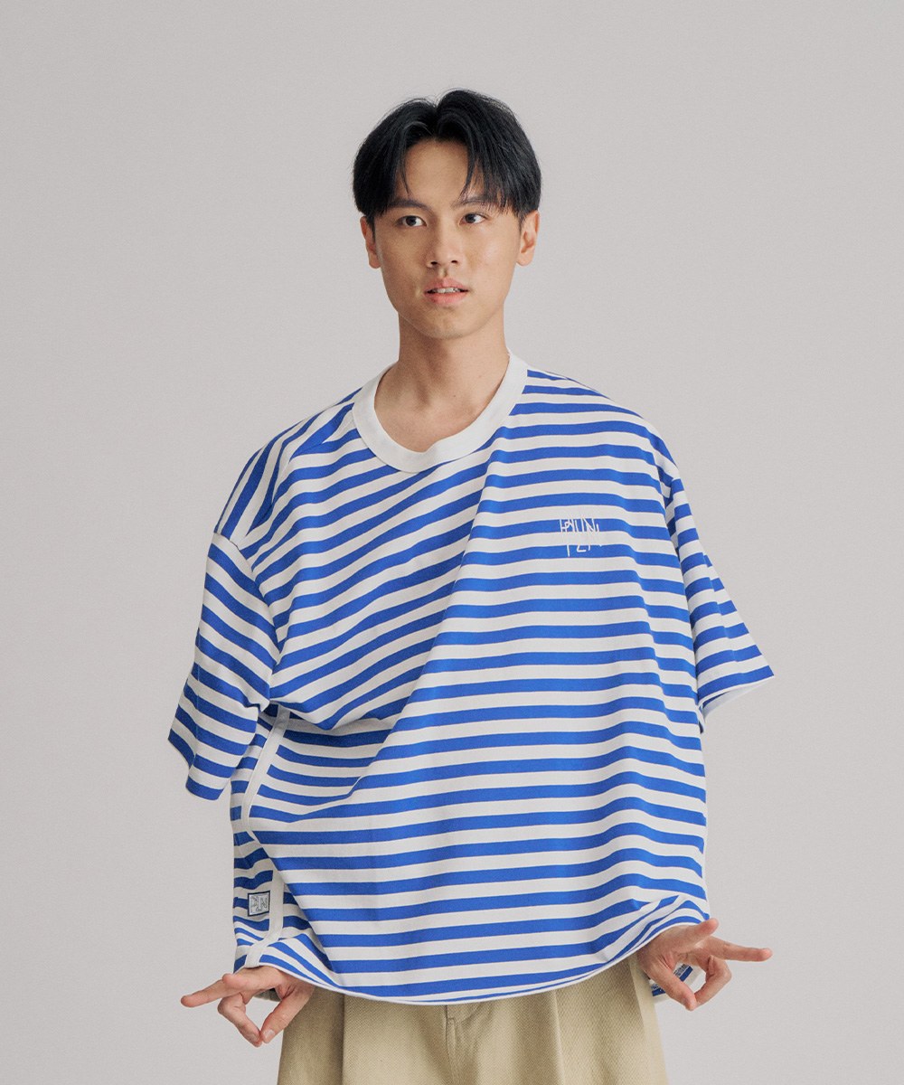 clip by clip OVERSIZE條紋TEE