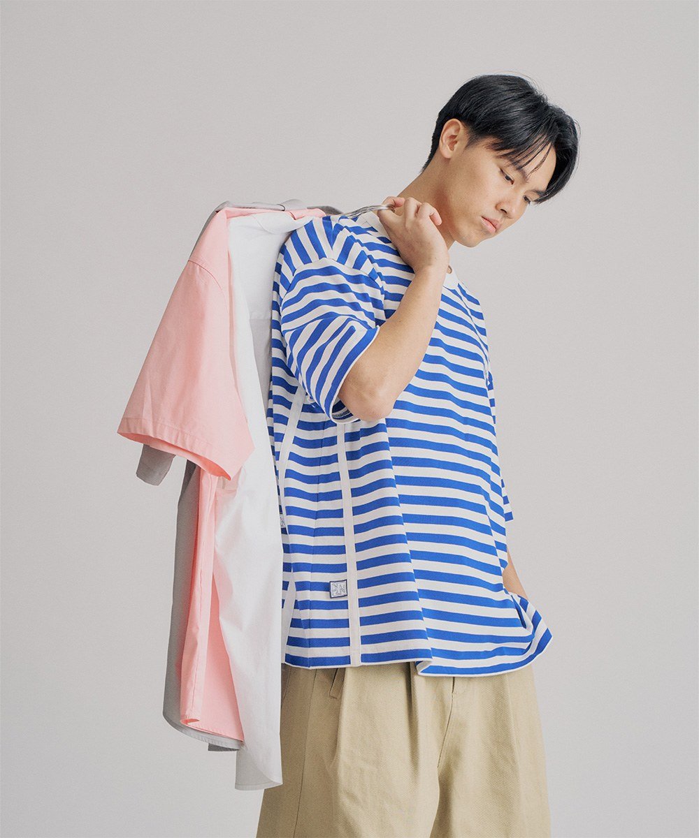 clip by clip OVERSIZE條紋TEE